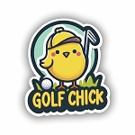 Golf Chick  Sticker (Peel N' Stick)